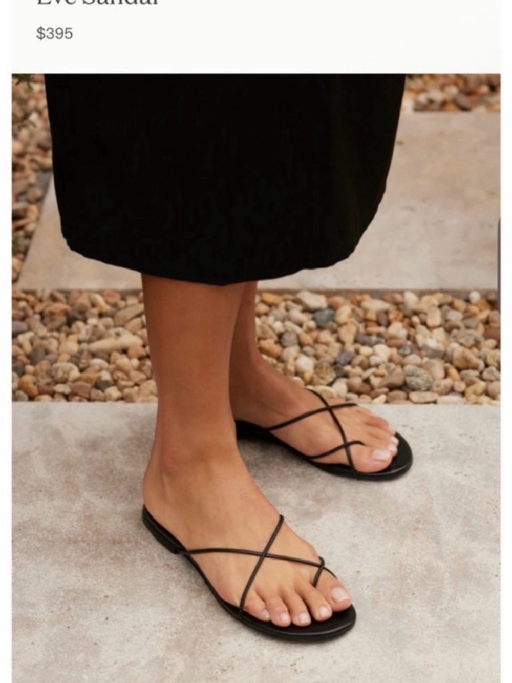 Jenni Kayne Black Leather Crisscross Flat Sandals